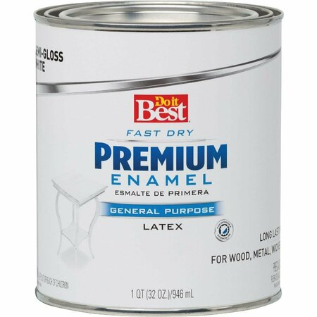 ALL-SOURCE Fast Dry Acrylic Latex Semi-Gloss Premium Enamel, White, 1 Qt. 203315D